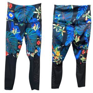 Nike Power training Floral 7/8 length Mesh Leggings Multicolor Size Medium M